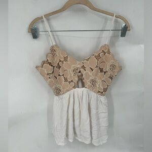 Tularosa Floral Bohemian Women XS Fairycore Renaissance Peplum Romantic Top